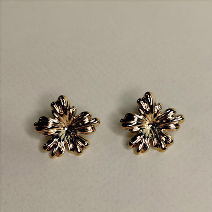 18K Gold Plated Flower Stud Earrings – Anti-Tarnish Design | Gajananda Fashion