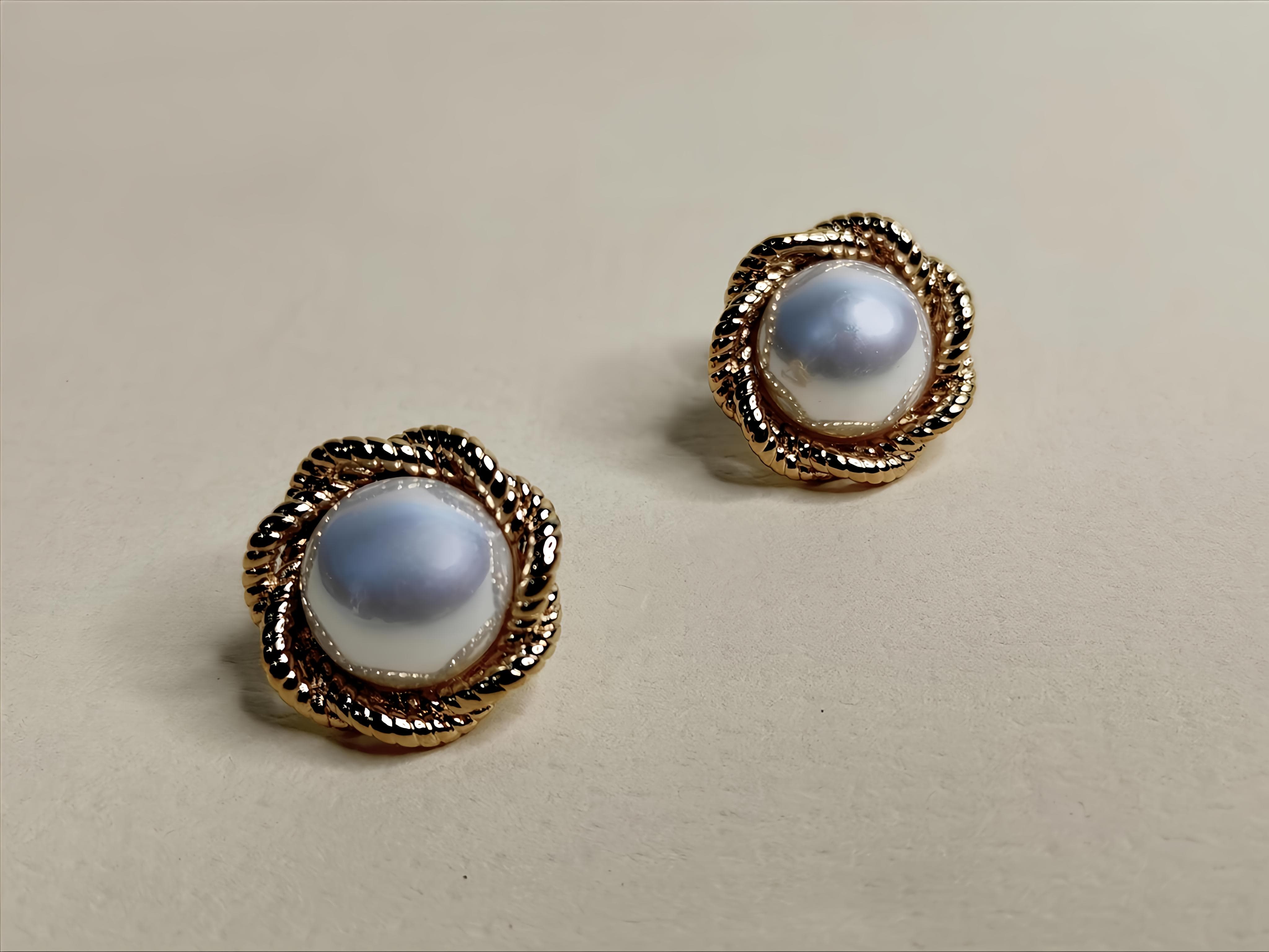 Vintage Pearl Twist Studs | Gajananda Fashion