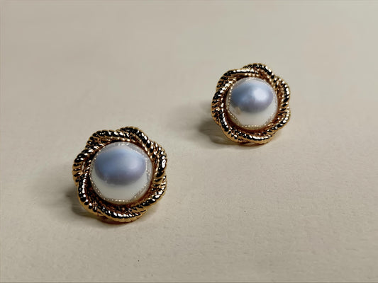 Vintage Pearl Twist Studs | Gajananda Fashion